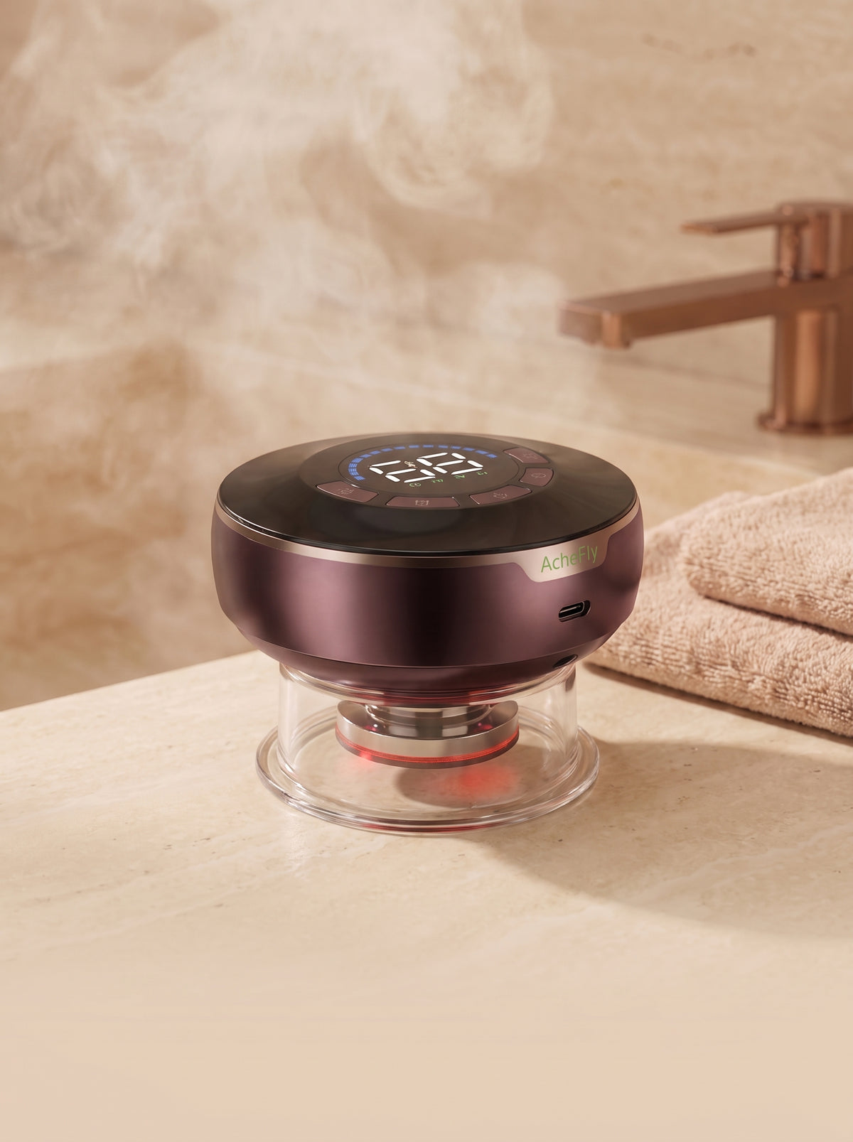 Appareil de massage par ventouses électrique MySpineo, coloris Rose Gold